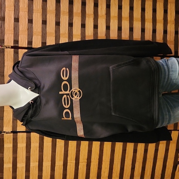 NWT! BEBE glitter logo hoodie sweatshirt - Picture 2 of 9